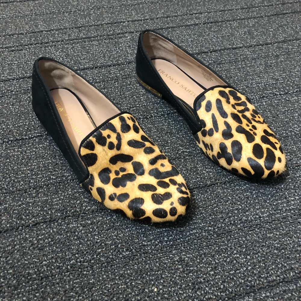 Franco Sarto Zahara Calf Hair Leopard Loafers